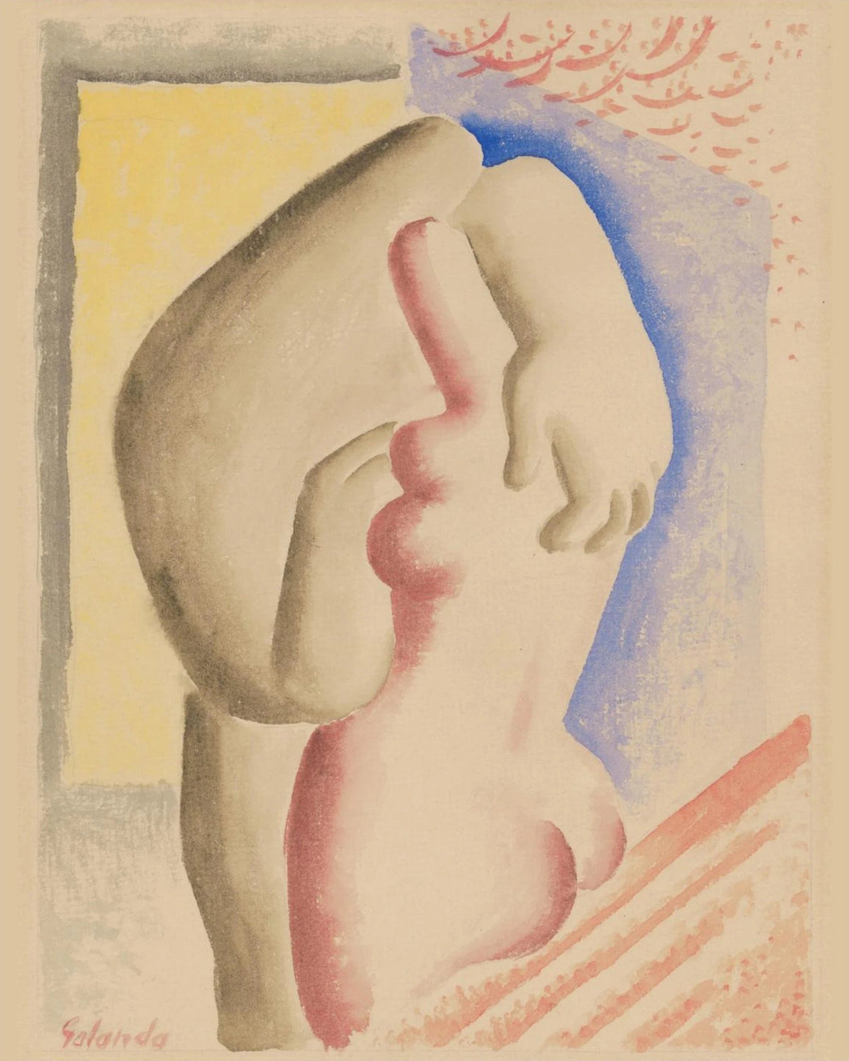 Les Amoureux - Mikuláš Galanda, l'affiche seule, papier épais mat éco-responsable, format 40x50 cm