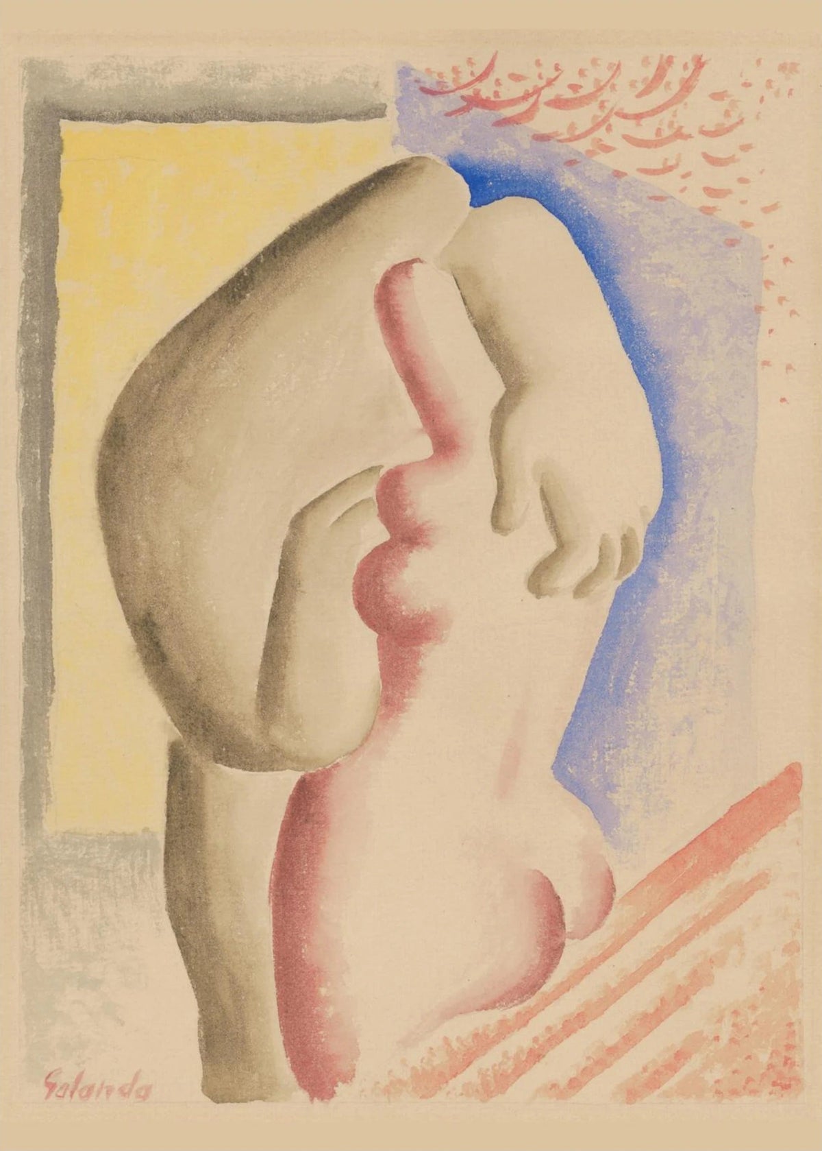 Les Amoureux - Mikuláš Galanda - Peinture Avant-Gardiste | Poster, l'affiche seule, papier épais mat éco-responsable