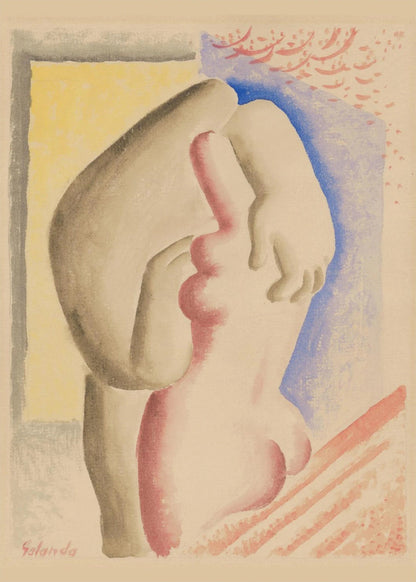 Les Amoureux - Mikuláš Galanda - Peinture Avant-Gardiste | Poster, l'affiche seule, papier épais mat éco-responsable