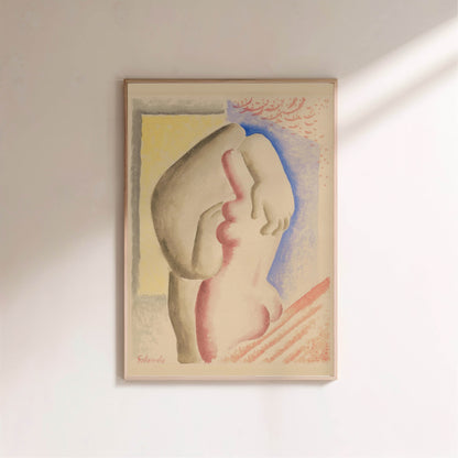 Les Amoureux - Mikuláš Galanda - Peinture Avant-Gardiste | Poster, affiche encadrée sur un mur clair