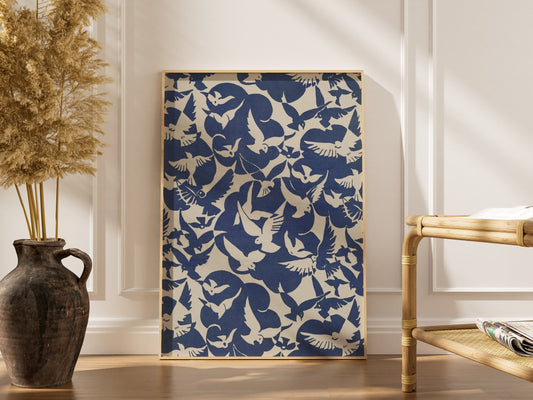 Les Oiseaux, Raoul Dufy | Affiche Art Premium, affiche encadrée dans un intérieur élégant, cadre bois clair