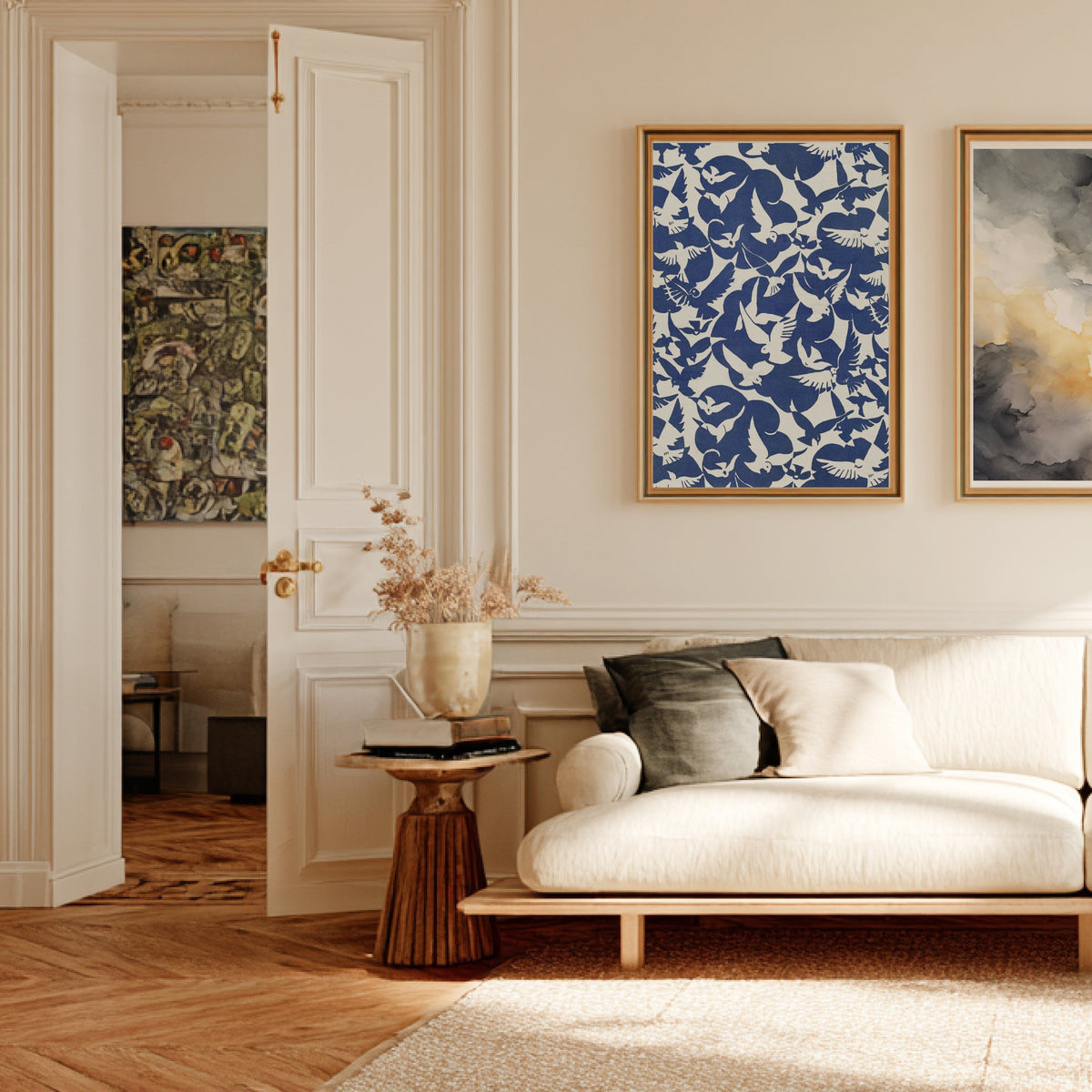 Les Oiseaux, Raoul Dufy | Affiche Art Premium, affiche encadrée dans un salon haussmannien