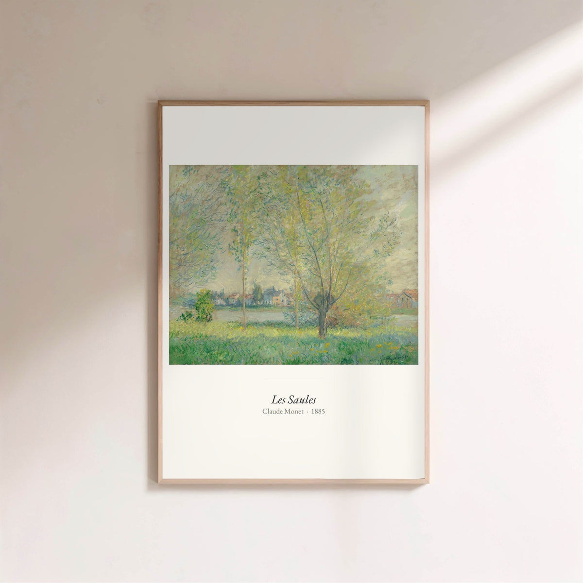 Les Saules, Claude Monet | Affiche Art Premium, affiche encadrée sur un mur clair