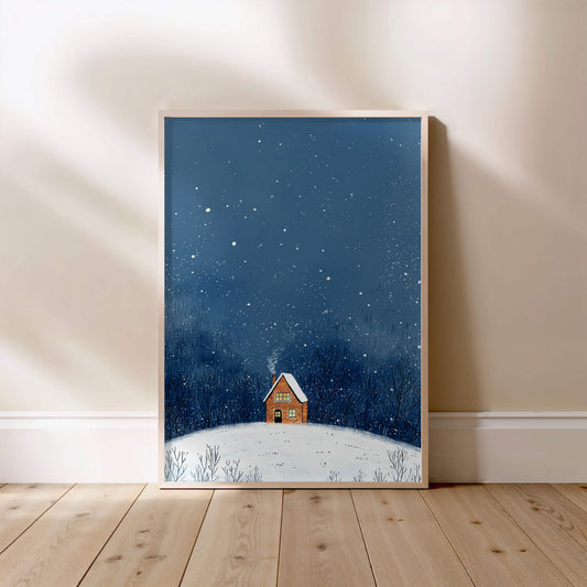 La maison sous la neige, affiche encadrée