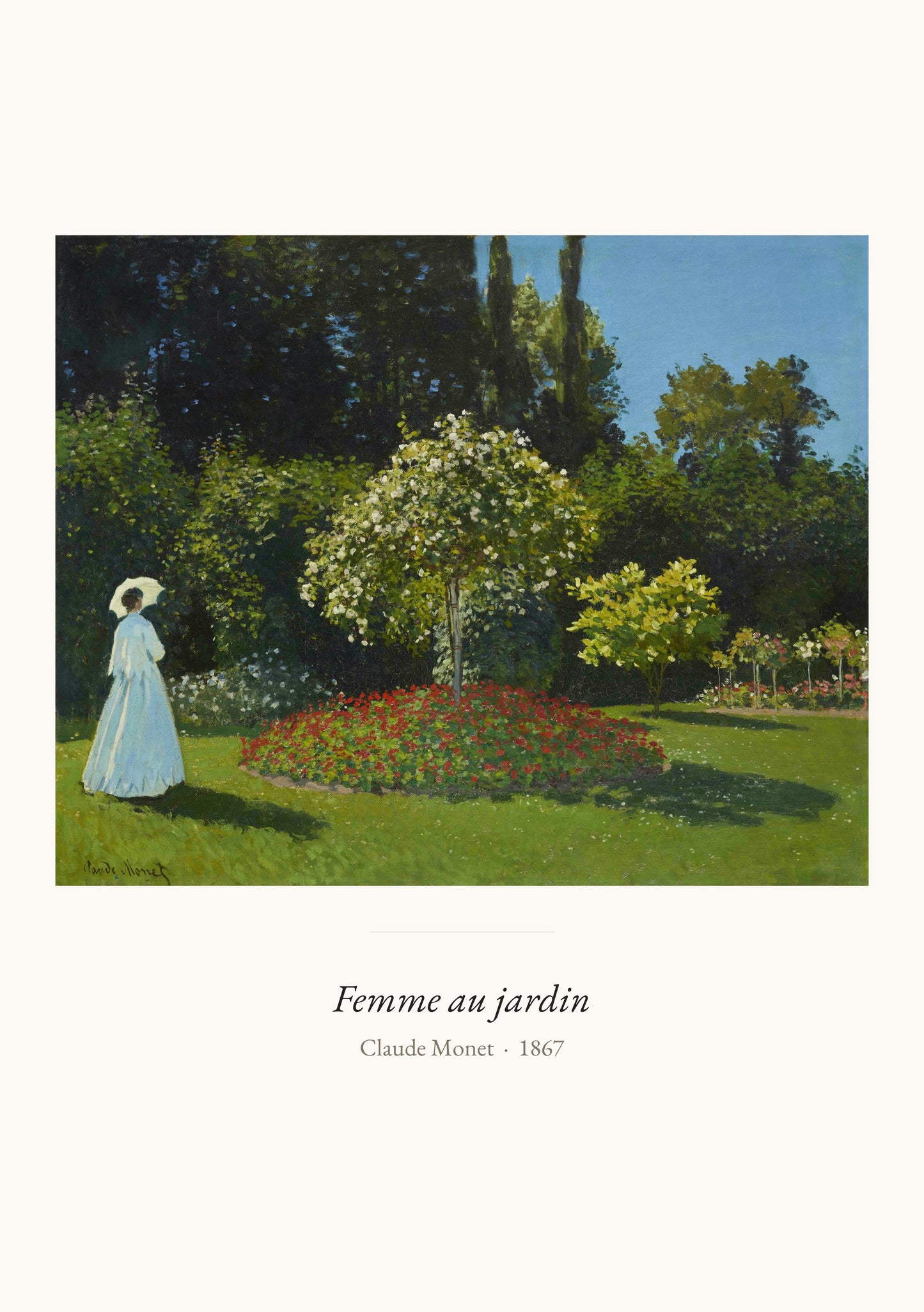 Femme au jardin, Claude Monet | Affiche Art Premium