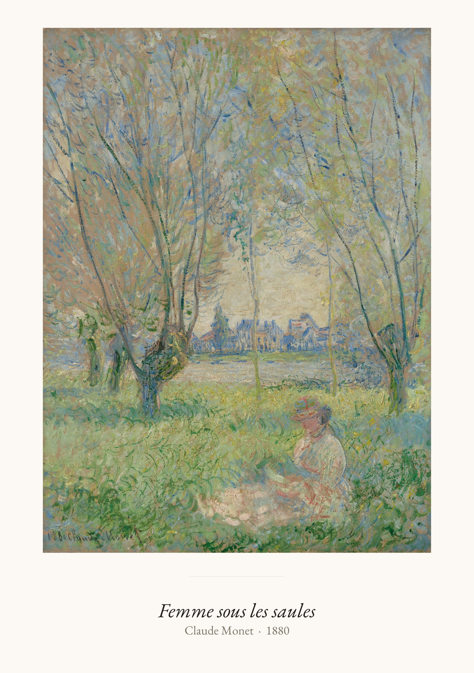 Femme sous les saules, Claude Monet | Affiche Art Premium