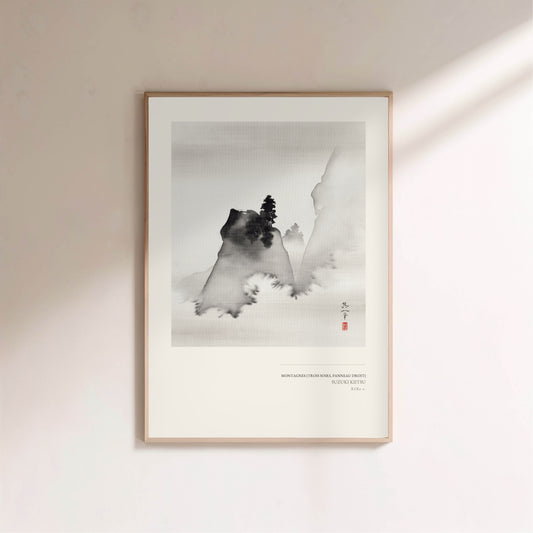 Montagnes, Trois Soirées - Suzuki Kiitsu - Peinture Japonaise en situation