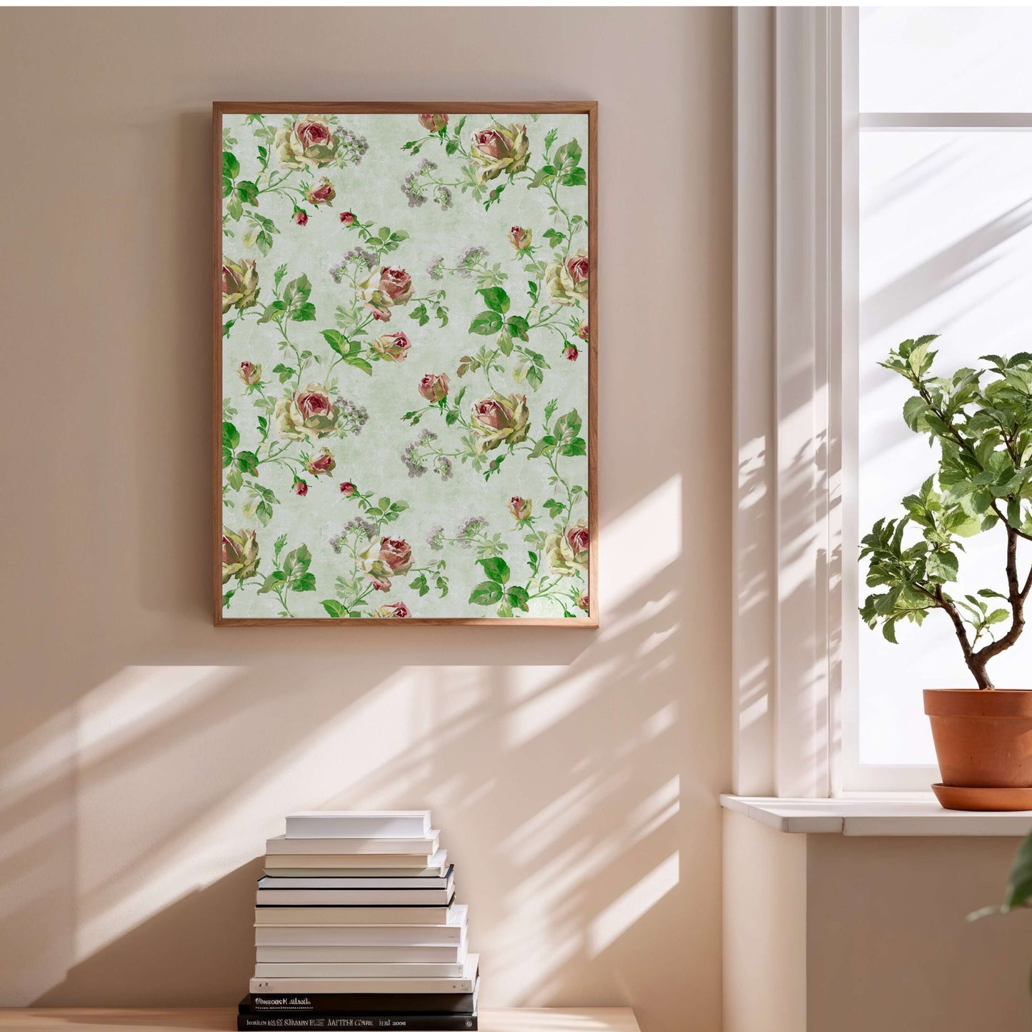 Motif de roses | Affiche Art Botanique Premium en situation
