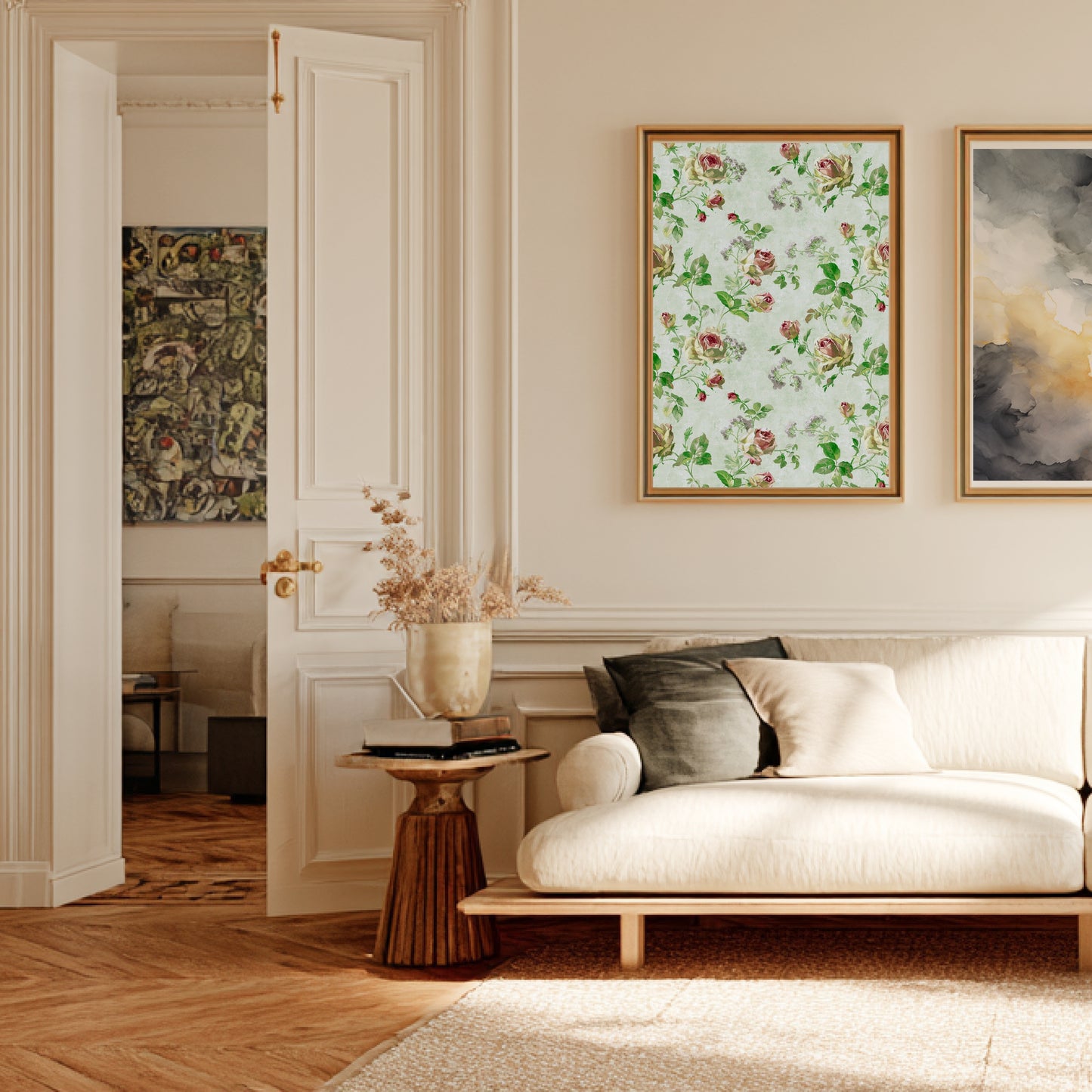 Motif de roses | Affiche Art Botanique Premium en situation