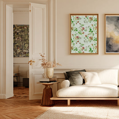 Motif de roses | Affiche Art Botanique Premium en situation