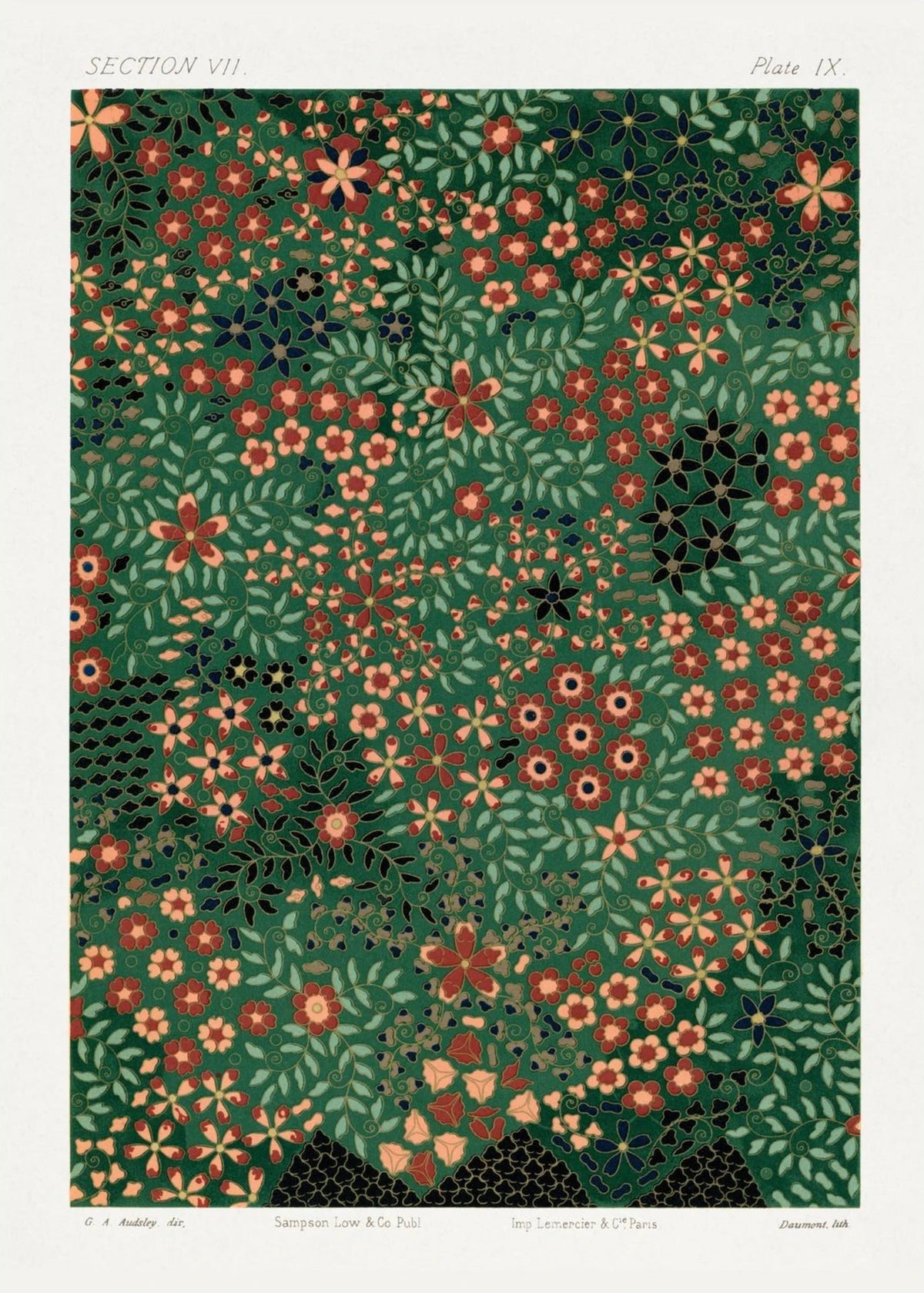 Japanese Floral Design Section VII - Floral Print, the print alone, thick matte eco-friendly paper