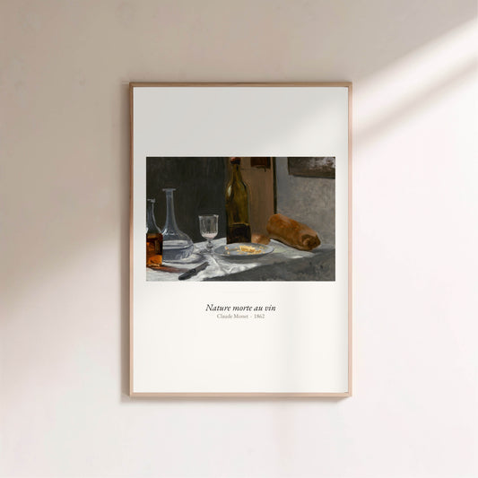 Nature morte au vin, Claude Monet | Affiche Art Premium en situation