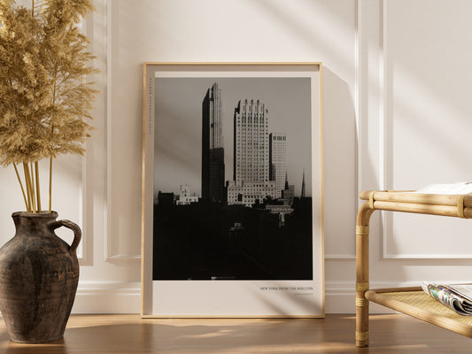 New York depuis le Shelton - Alfred Stieglitz - Photographie d'Art, affiche encadrée dans un intérieur élégant, cadre bois cl