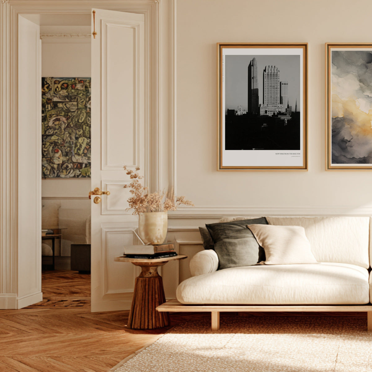 New York Shelton - Alfred Stieglitz - Affiche Photo d'Art, affiche encadrée dans un salon haussmannien