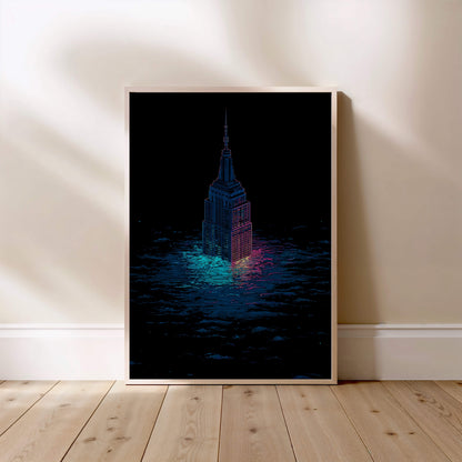 New York Underwater, affiche encadrée