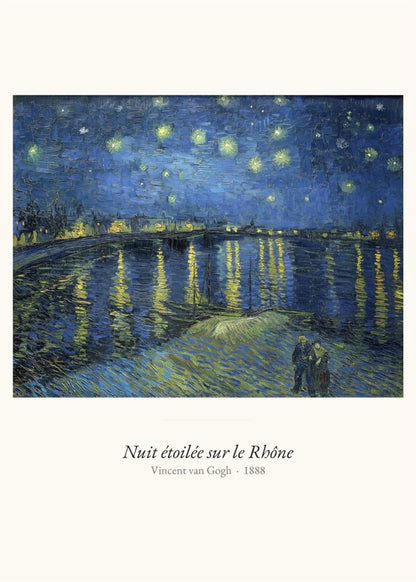 Nuit étoilée sur le Rhône, Van Gogh, l'affiche seule, papier épais mat éco-responsable