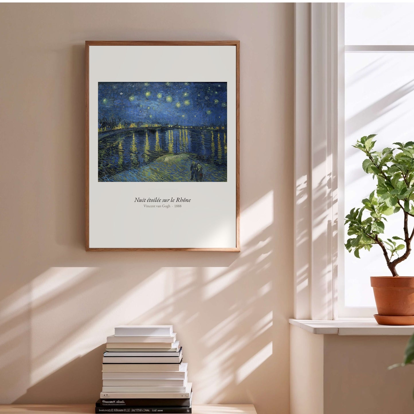 Nuit étoilée sur le Rhône, Van Gogh | Affiche Art Premium en situation