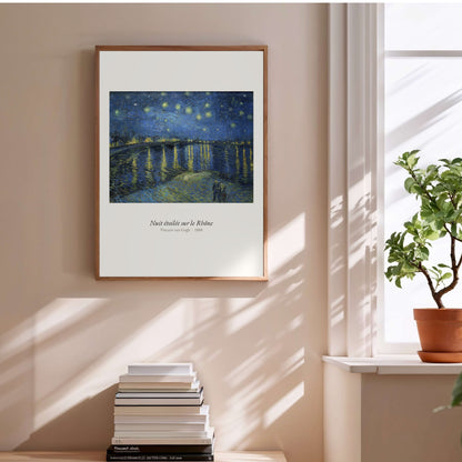 Nuit étoilée sur le Rhône, Van Gogh | Affiche Art Premium en situation
