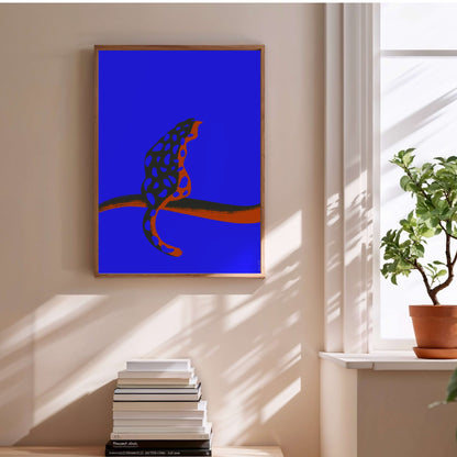 Burning Blue | Poster Abstrait en situation