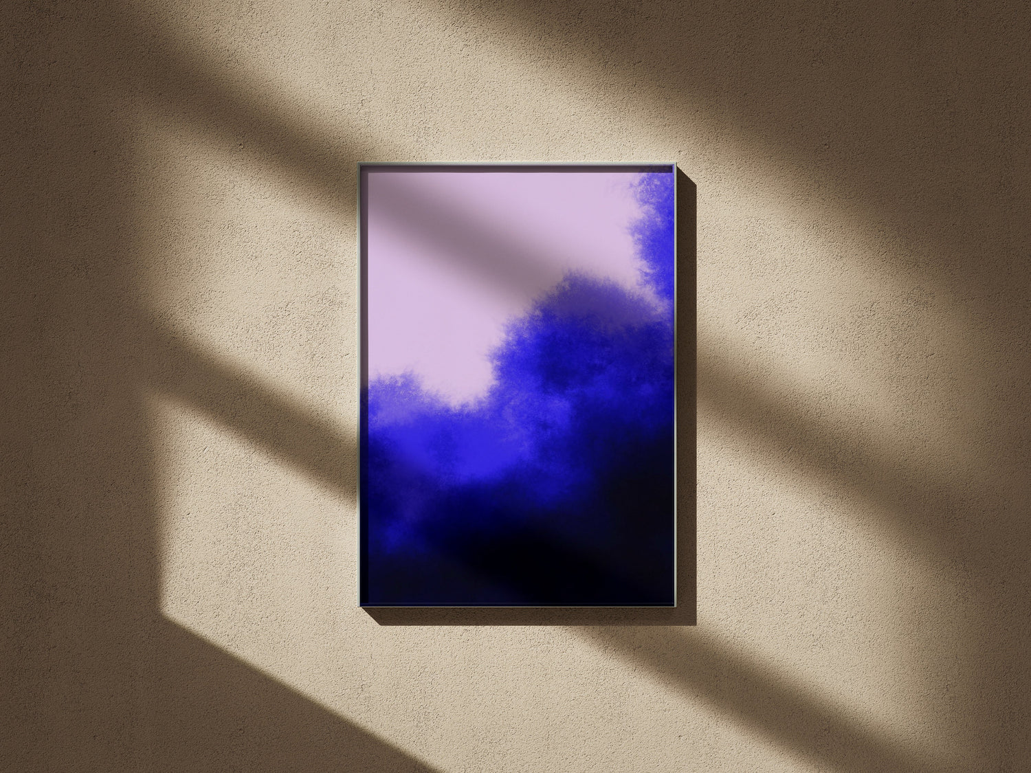 Stillness No. 3 | Poster Abstrait, affiche encadrée sur un mur texturé, lumière rasante