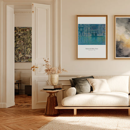 Palazzo da Mula, Venise, Claude Monet, affiche encadrée dans un salon haussmannien