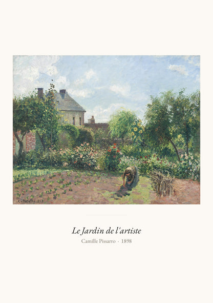 Le Jardin de l'artiste, Camille Pissarro | Affiche Art Premium