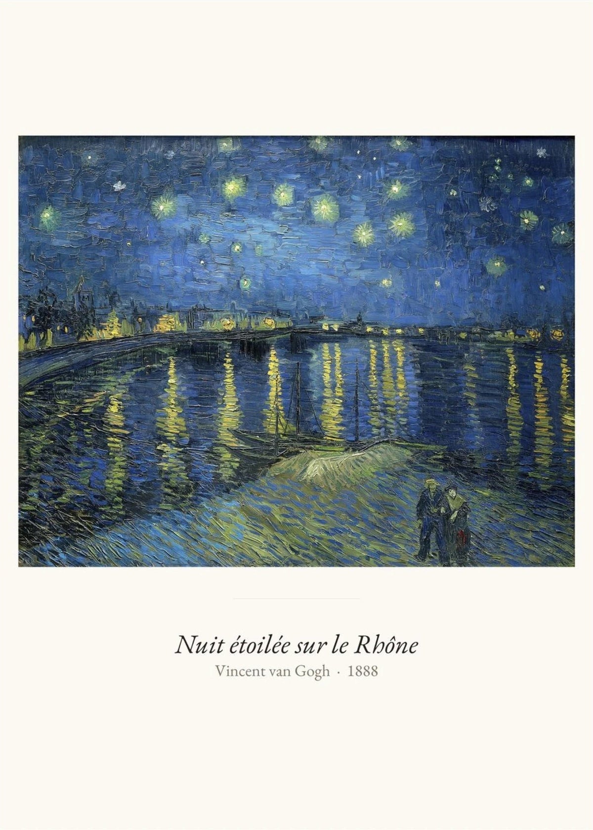Nuit étoilée sur le Rhône, l'affiche seule, papier épais mat éco-responsable