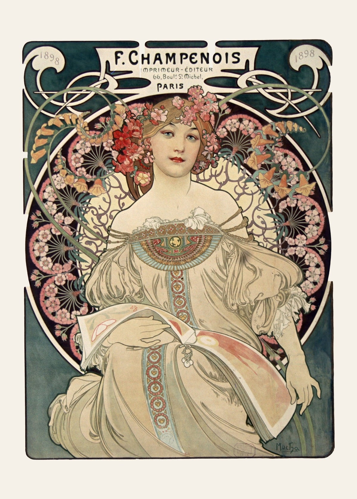 Rêverie (F. Champenois), Alphonse Mucha, l'œuvre seule, papier épais mat éco-responsable