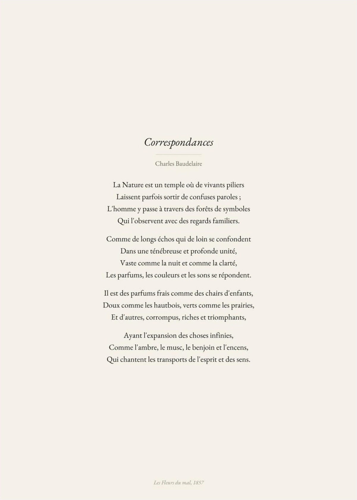 Correspondances, l'affiche seule, papier épais mat éco-responsable