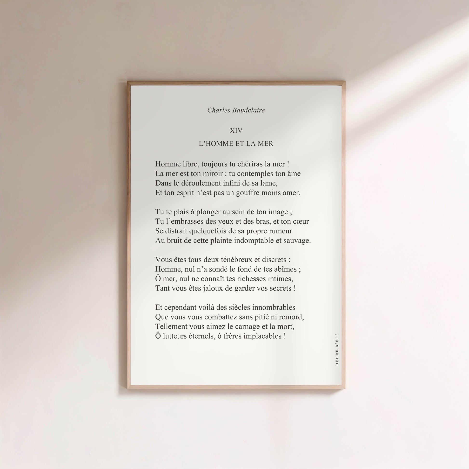 L'homme et la mer - Charles Baudelaire | Poster Poésie en situation