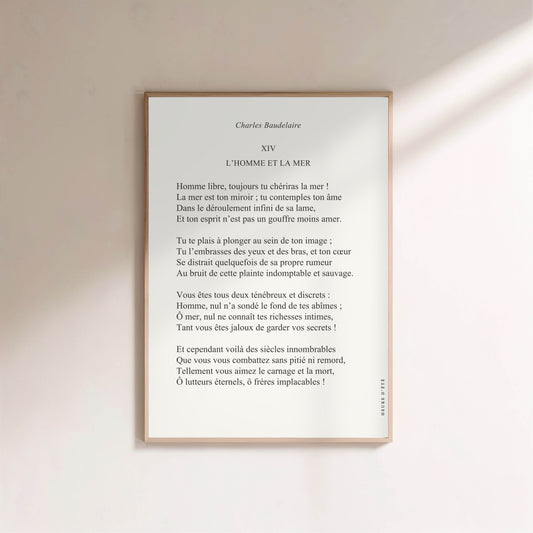 L'homme et la mer - Charles Baudelaire | Poster Poésie en situation
