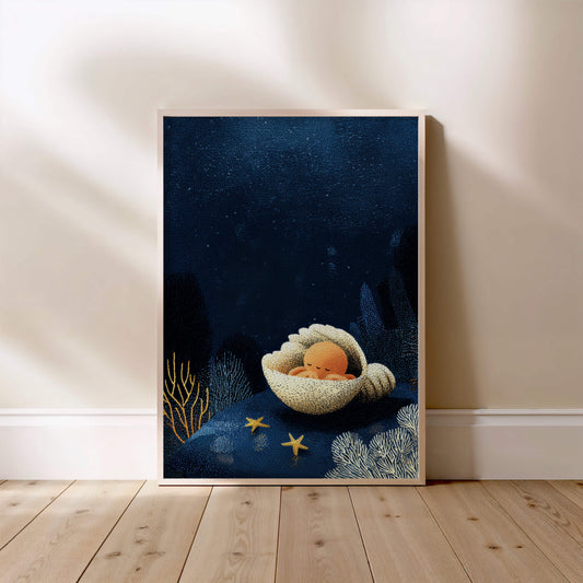 Poulpito le petit poulpe, affiche encadrée