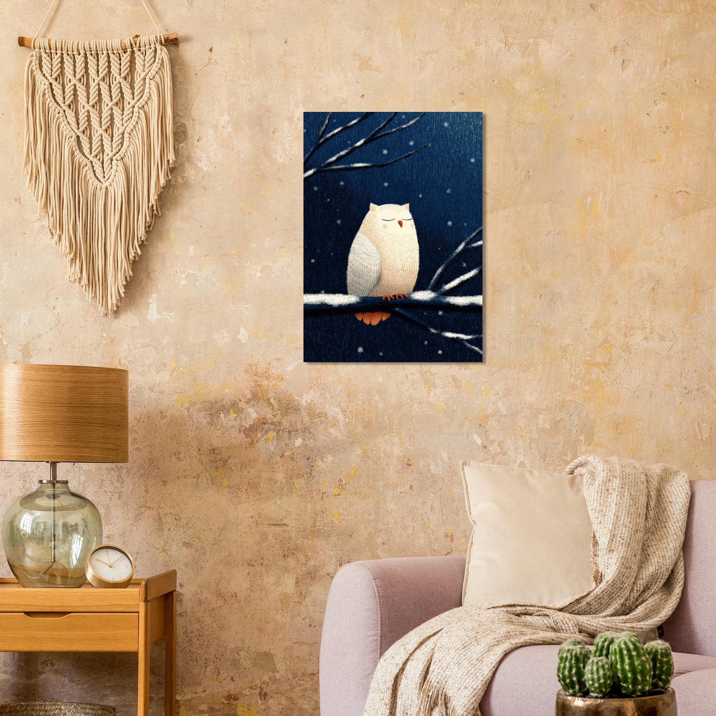 Affiche enfant - Chouette chouette sous la neige | Heure d'Été Studio