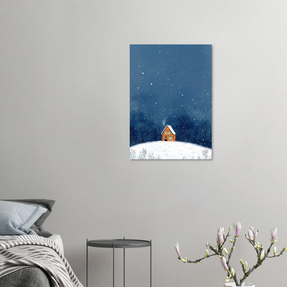 Affiche enfant - La maison sous la neige | Heure d'Été Studio