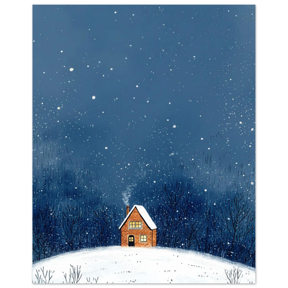 Affiche enfant - La maison sous la neige | Heure d'Été Studio