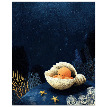 Affiche enfant - Poulpito le petit poulpe | Heure d'Été Studio
