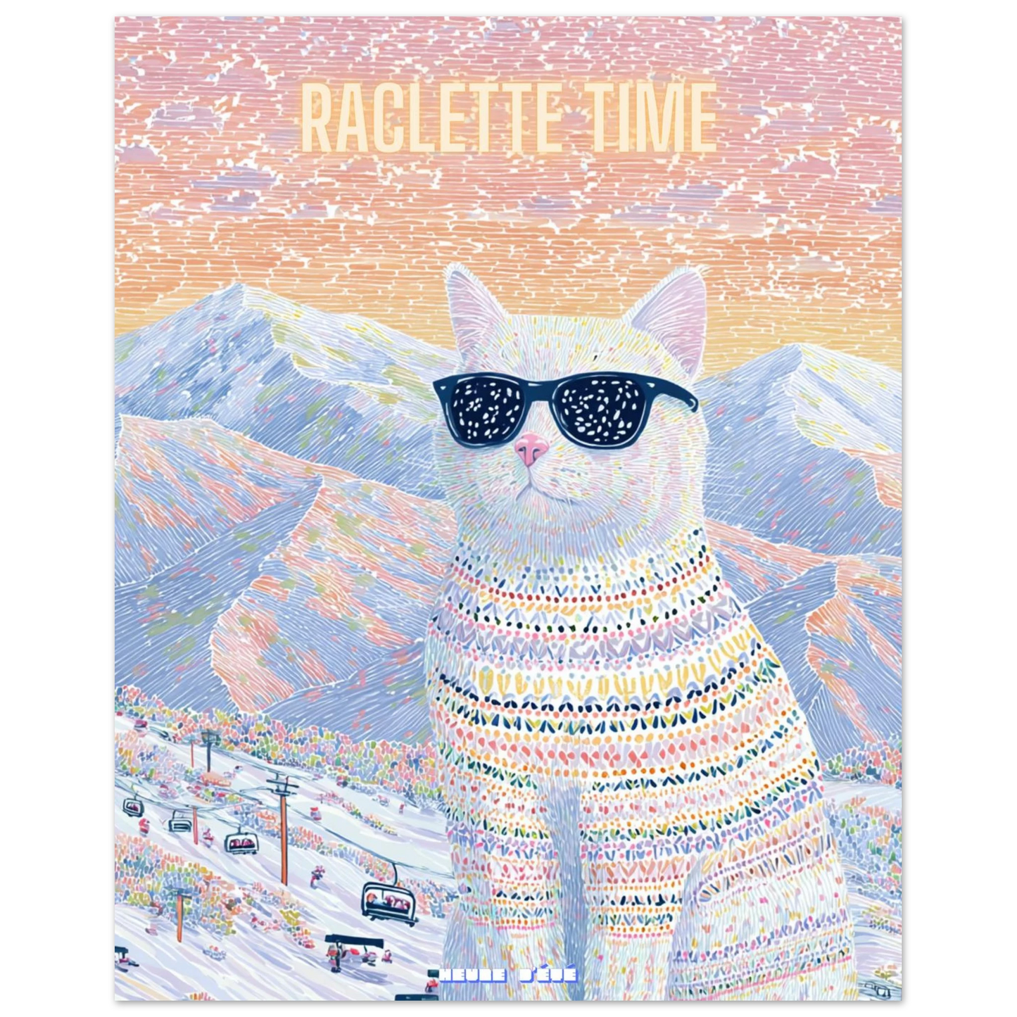Affiche Cool cat Raclette Time! | Heure d'Été Studio