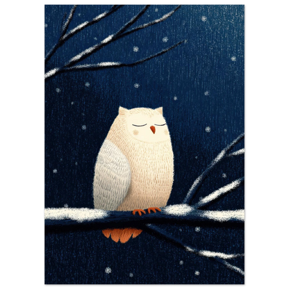 Affiche enfant - Chouette chouette sous la neige | Heure d'Été Studio