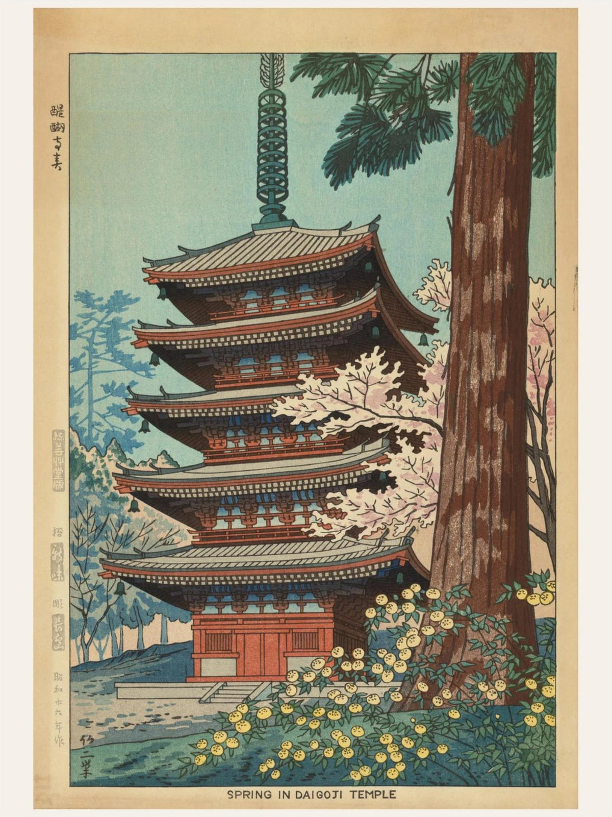 Printemps au Temple Daigoji - Asano Takeji, l'affiche seule, papier épais mat éco-responsable, format 30x40 cm