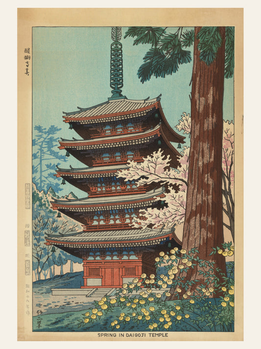 Printemps au Temple Daigoji - Asano Takeji - Estampe Japonaise