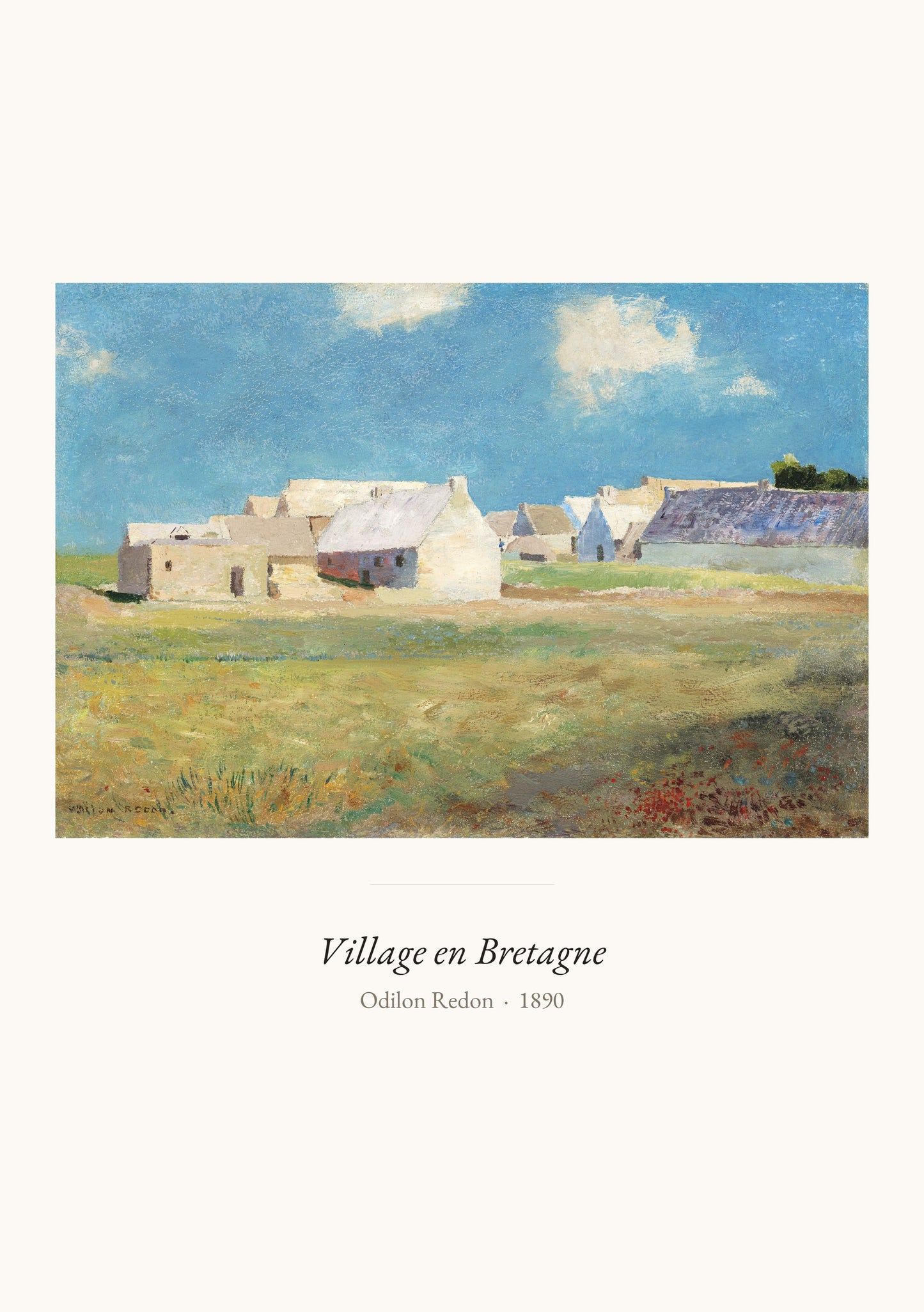 Village en Bretagne, Odilon Redon | Affiche Art Premium