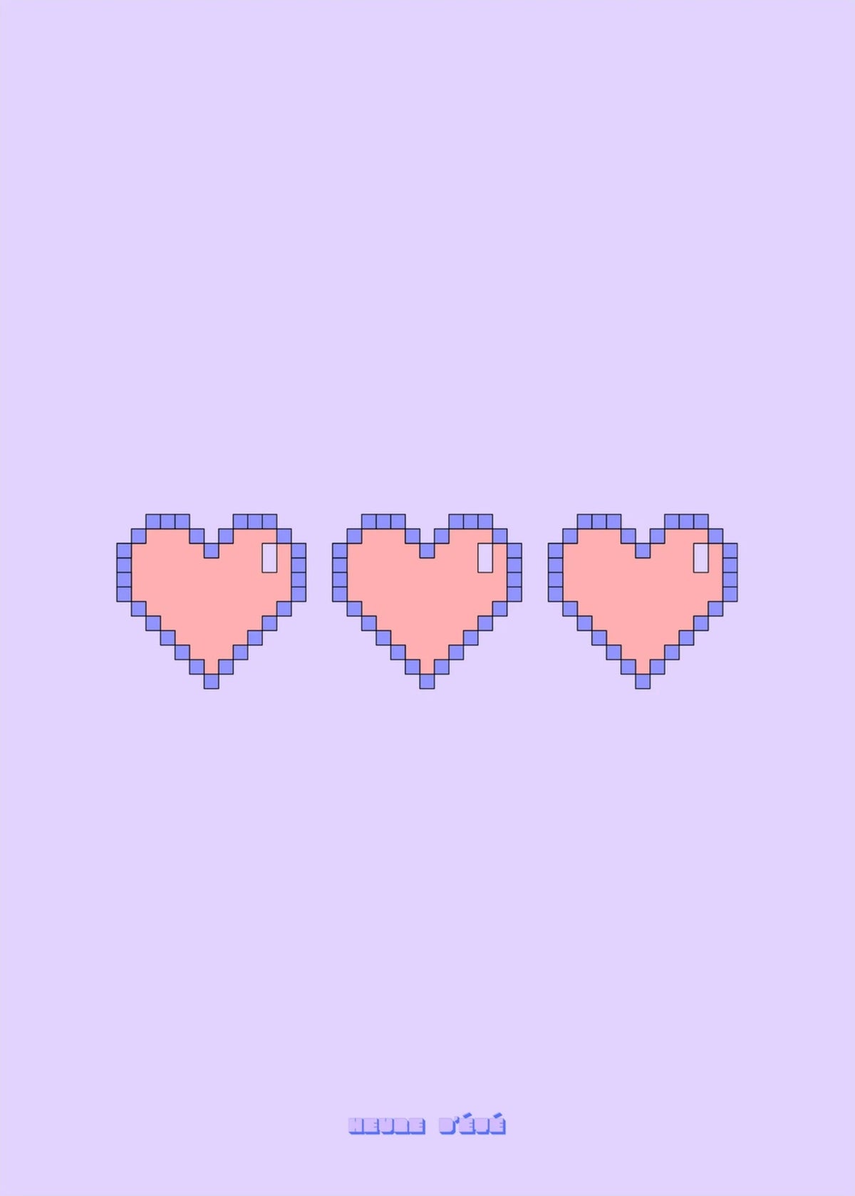 Retro Gaming Pixel Heart | Poster Rétro, l'affiche seule, papier épais mat éco-responsable