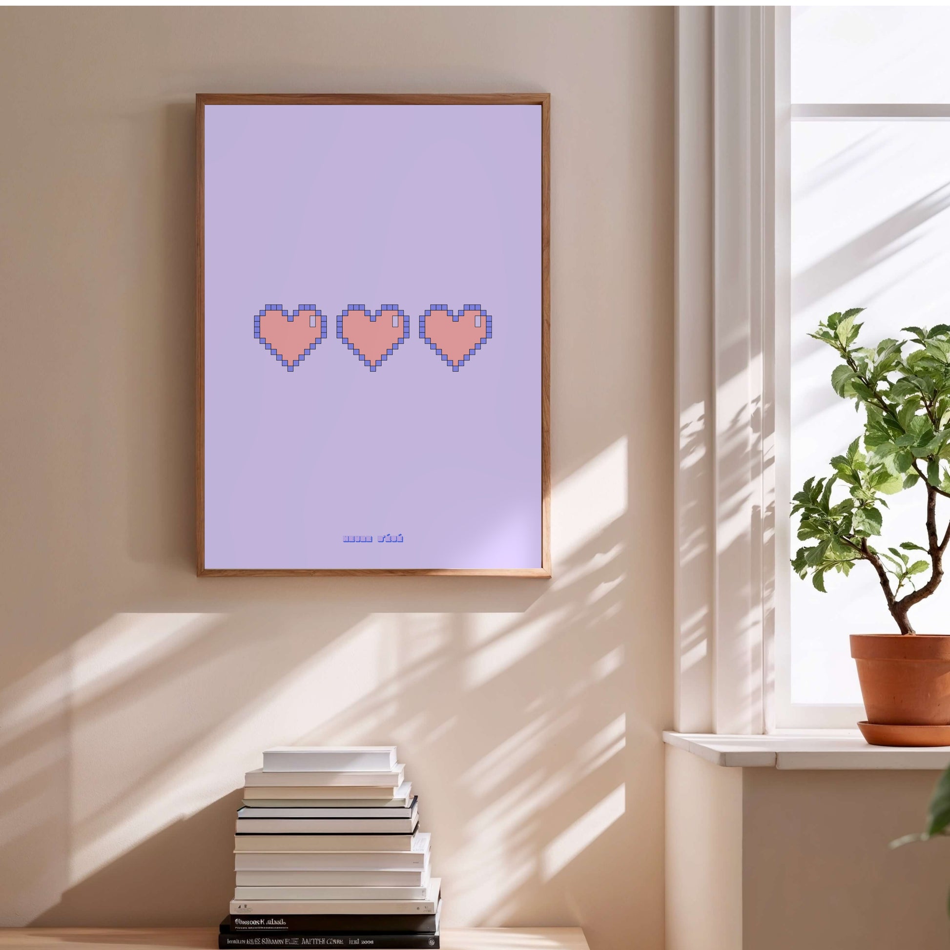 Retro Gaming Pixel Heart | Poster Rétro en situation