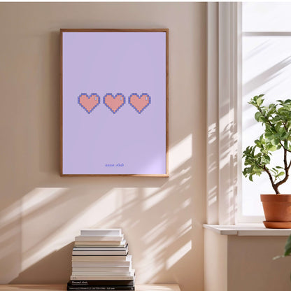 Retro Gaming Pixel Heart | Poster Rétro en situation