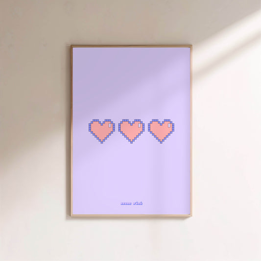 Retro Gaming Pixel Heart | Poster Rétro en situation