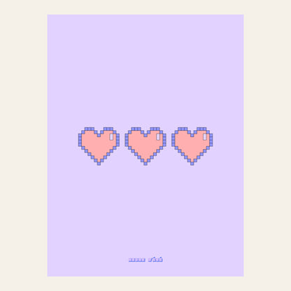Retro Gaming Pixel Heart | Poster Rétro - l'affiche