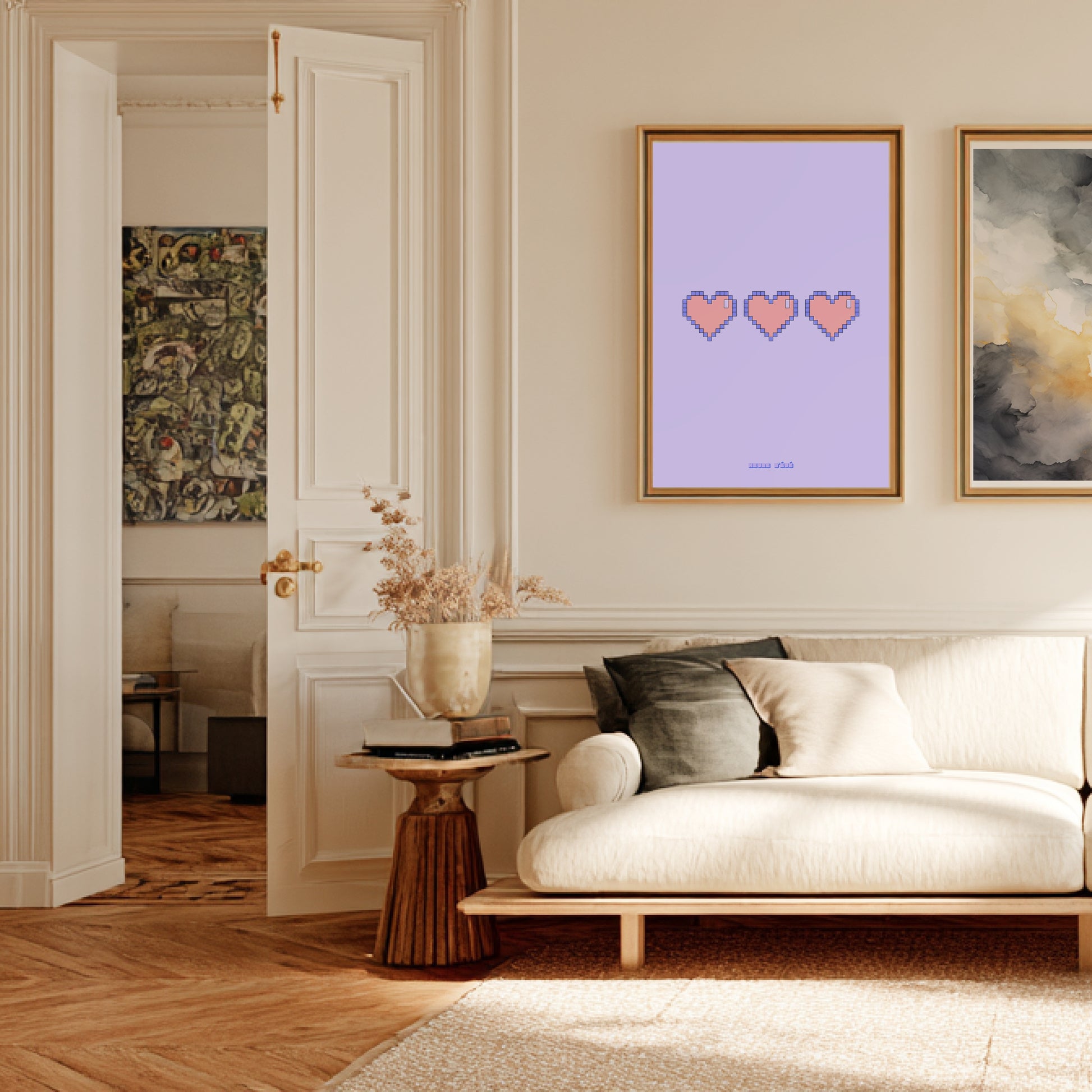 Retro Gaming Pixel Heart | Poster Rétro en situation