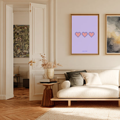 Retro Gaming Pixel Heart | Poster Rétro en situation