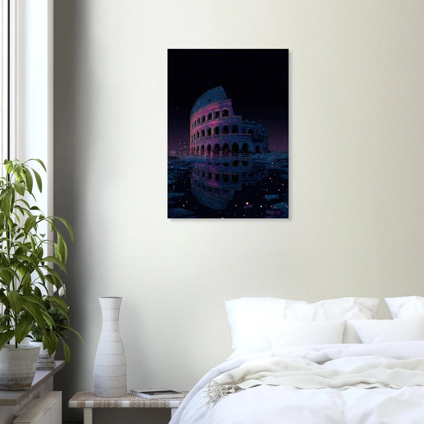 Affiche du Colisée by night, dans une Italie sous les eaux.