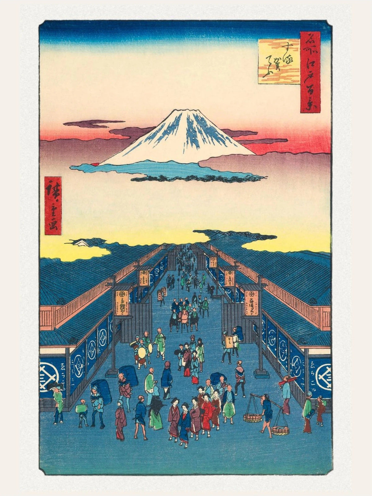Rue Suruga, Edo - Estampe Japonaise, l'affiche seule, papier épais mat éco-responsable, format 30x40 cm
